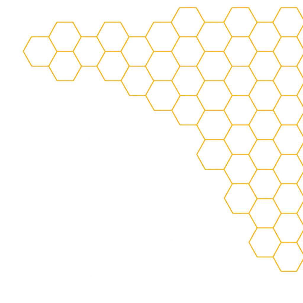 Allerbienen Celle - Betreuungsdienst - Geometrisches Muster aus dünnen goldenen Sechsecken, die in einem wabenförmigen Gittermuster angeordnet sind.