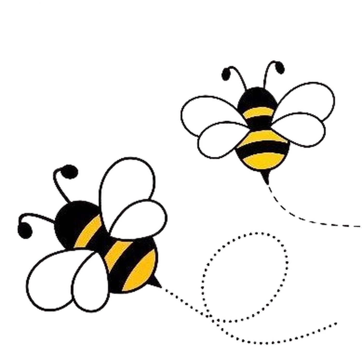 Allerbienen Celle - Betreuungsdienst - Eine Biene fliegt nach oben und hinterlässt eine gepunktete Flugbahn.